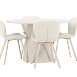 Stůl Lanzo - béžový se 4 židlemi Lilja - béžový