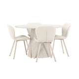 Stůl Lanzo - béžový se 4 židlemi Lilja - béžový