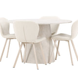 Stůl Lanzo - béžový se 4 židlemi Lilja - béžový