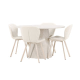 Stůl Lanzo - béžový se 4 židlemi Lilja - béžový