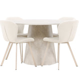 Stůl Lanzo - béžový se 4 židlemi Lilja - béžový