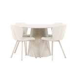 Stůl Lanzo - béžový se 4 židlemi Lilja - béžový