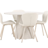 Stůl Lanzo - béžový se 4 židlemi Lilja - béžový