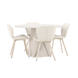 Stůl Lanzo - béžový se 4 židlemi Lilja - béžový