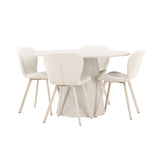 Stůl Lanzo - béžový se 4 židlemi Lilja - béžový