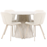 Stůl Lanzo - béžový se 4 židlemi Lilja - béžový