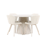 Stůl Lanzo - béžový se 4 židlemi Lilja - béžový