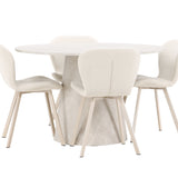 Stůl Lanzo - béžový se 4 židlemi Lilja - béžový
