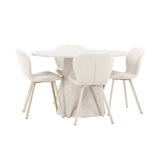 Stůl Lanzo - béžový se 4 židlemi Lilja - béžový