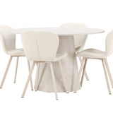 Stůl Lanzo - béžový se 4 židlemi Lilja - béžový