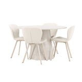 Stůl Lanzo - béžový se 4 židlemi Lilja - béžový