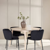 Stůl Flora - Whitewash se 4 židlemi Edina - Black