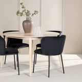 Stůl Flora - Whitewash se 4 židlemi Edina - Black