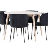 Stůl Flora - Whitewash se 4 židlemi Edina - Black