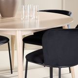 Stůl Flora - Whitewash se 4 židlemi Edina - Black