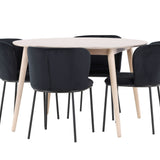 Stůl Flora - Whitewash se 4 židlemi Edina - Black