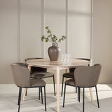 Stůl Flora - bílý se 4 židlemi Edina - černá / hnědá