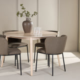 Stůl Flora - bílý se 4 židlemi Edina - černá / hnědá