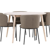 Stůl Flora - bílý se 4 židlemi Edina - černá / hnědá