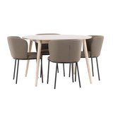 Stůl Flora - bílý se 4 židlemi Edina - černá / hnědá