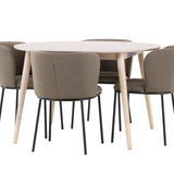 Stůl Flora - bílý se 4 židlemi Edina - černá / hnědá