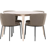 Stůl Flora - bílý se 4 židlemi Edina - černá / hnědá