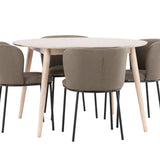 Stůl Flora - bílý se 4 židlemi Edina - černá / hnědá