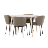Stůl Flora - bílý se 4 židlemi Edina - černá / hnědá