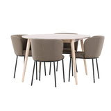 Stůl Flora - bílý se 4 židlemi Edina - černá / hnědá