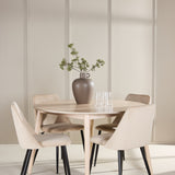 Stůl Flora - Bílý se 4 nočními křesly - Černá / Béžová