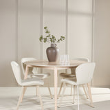 Stůl Flora - Whitewash se 4 židlemi Lilja - Béžová