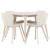 Stůl Flora - Whitewash se 4 židlemi Lilja - Béžová