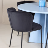 Stůl Bootcut - Baby Blue se 4 židlemi Edina - Black