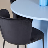 Stůl Bootcut - Baby Blue se 4 židlemi Edina - Black