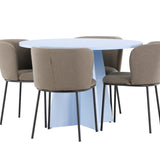 Stůl Bootcut - Baby Blue se 4 židlemi Edina - Black / Brown