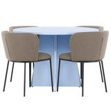 Stůl Bootcut - Baby Blue se 4 židlemi Edina - Black / Brown