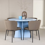 Stůl Bootcut - Baby Blue se 4 židlemi Edina - Black / Brown