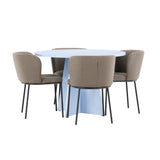 Stůl Bootcut - Baby Blue se 4 židlemi Edina - Black / Brown