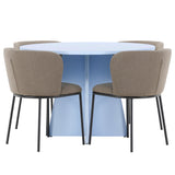 Stůl Bootcut - Baby Blue se 4 židlemi Edina - Black / Brown