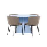 Stůl Bootcut - Baby Blue se 4 židlemi Edina - Black / Brown