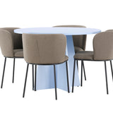 Stůl Bootcut - Baby Blue se 4 židlemi Edina - Black / Brown