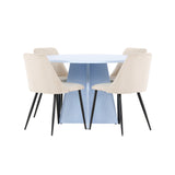 Bootcut Table - Baby Blue se 4 nočními židlemi - Black / Béžová