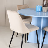 Bootcut Table - Baby Blue se 4 nočními židlemi - Black / Béžová