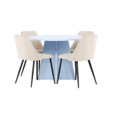 Bootcut Table - Baby Blue se 4 nočními židlemi - Black / Béžová