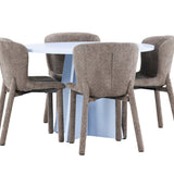 Bootcut Table - Baby Blue se 4 židlemi Astoria - Brown
