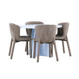 Bootcut Table - Baby Blue se 4 židlemi Astoria - Brown