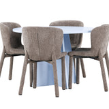 Bootcut Table - Baby Blue se 4 židlemi Astoria - Brown