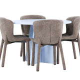 Bootcut Table - Baby Blue se 4 židlemi Astoria - Brown
