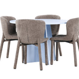 Bootcut Table - Baby Blue se 4 židlemi Astoria - Brown