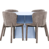 Bootcut Table - Baby Blue se 4 židlemi Astoria - Brown